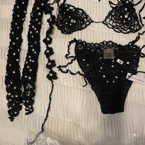 Monica Hansen swim set (bikini, gloves, headband/chocker)